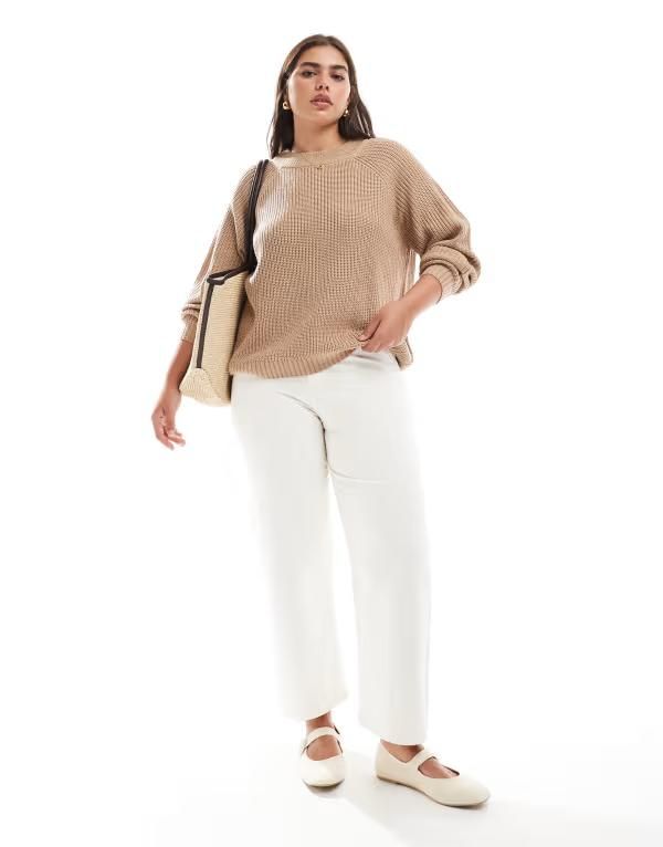 スリードベア レディース アウター ニット・セーター クルーネック プラスサイズ セーター Threadbare Plus crew neck sweater in warm taupe Taupe トープ スリードベア レディース アウター ニット・セーター クルーネック プラスサイズ セーター Threadbare Plus crew neck sweater in warm taupe Taupe トープ