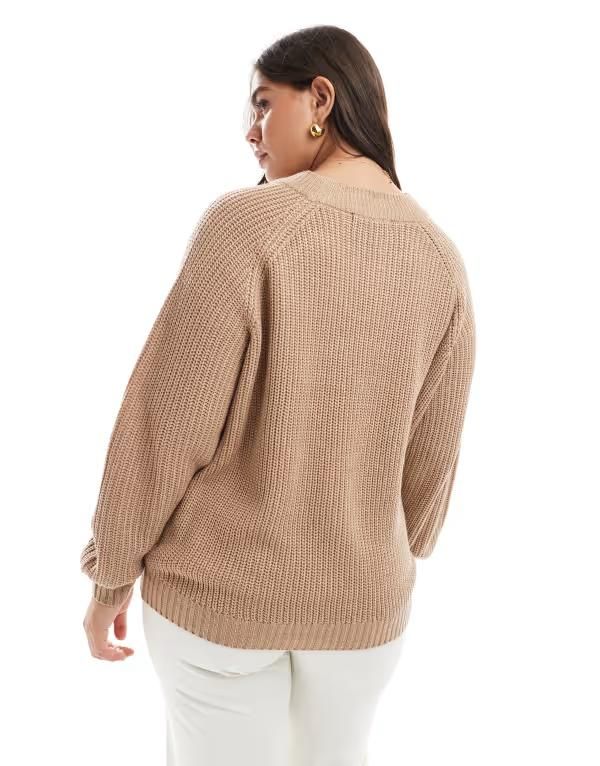 スリードベア レディース アウター ニット・セーター クルーネック プラスサイズ セーター Threadbare Plus crew neck sweater in warm taupe Taupe トープ スリードベア レディース アウター ニット・セーター クルーネック プラスサイズ セーター Threadbare Plus crew neck sweater in warm taupe Taupe トープ