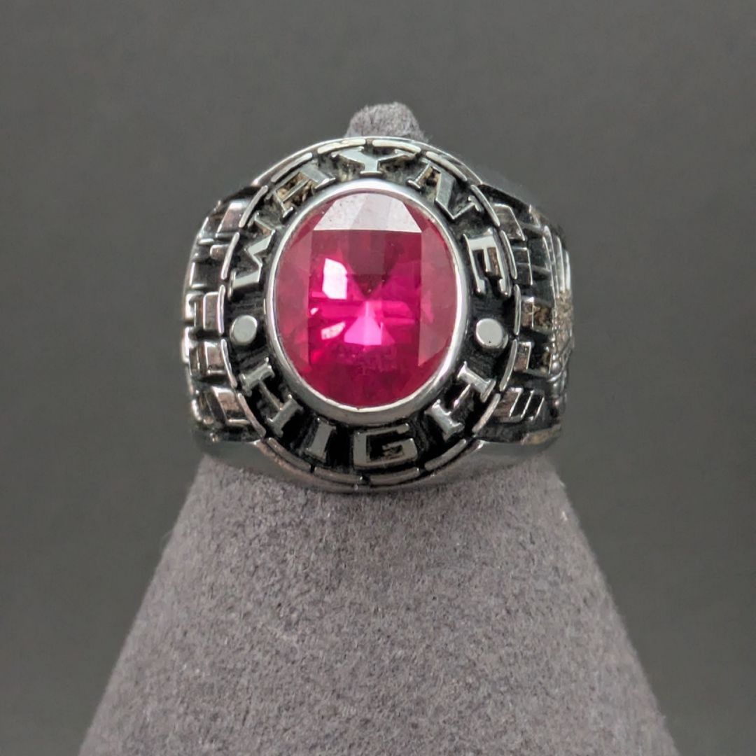 米国老舗 R JOHNS LTD 1994年 カレッジリング 約19号 レッド