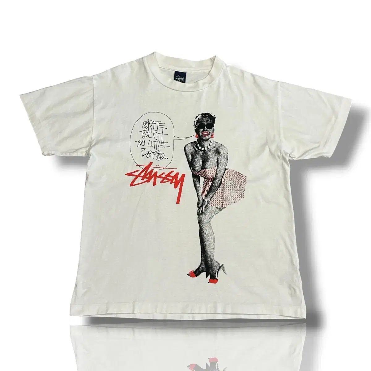 XS STUSSY ステューシー スケート タフ 半袖 白