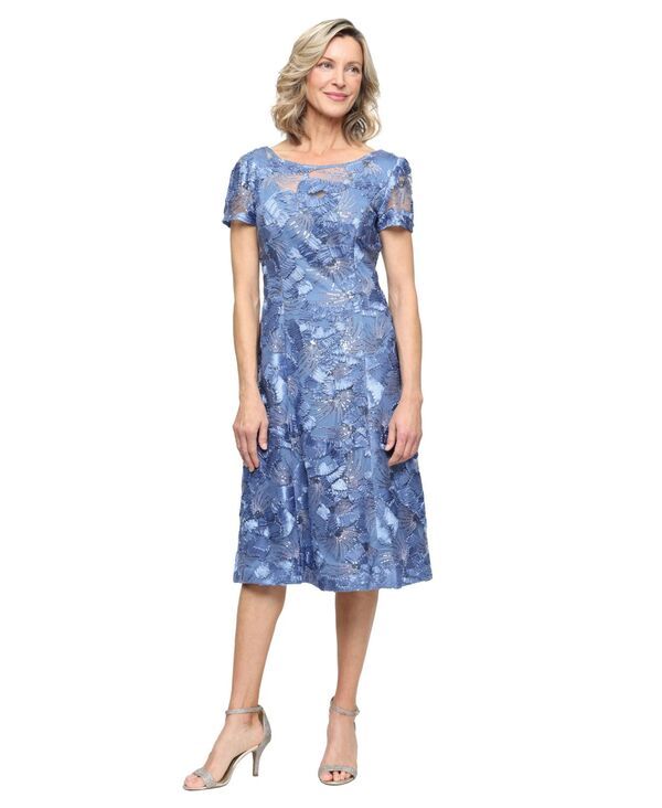【送料無料】 アレックスイブニングス レディース ワンピース トップス Womens Boat Neck Dress Brush Peri 40,170円