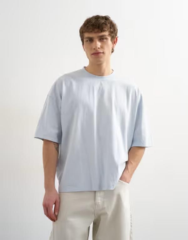 トップマン メンズ トップス Tシャツ Topman boxy fitshirt in washed blue ブルー 8,495円