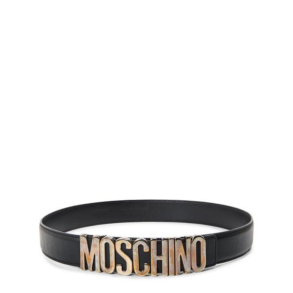 モスキーノ メンズ アクセサリー ベルト レザー Moschino Leather Belt Black ブラック