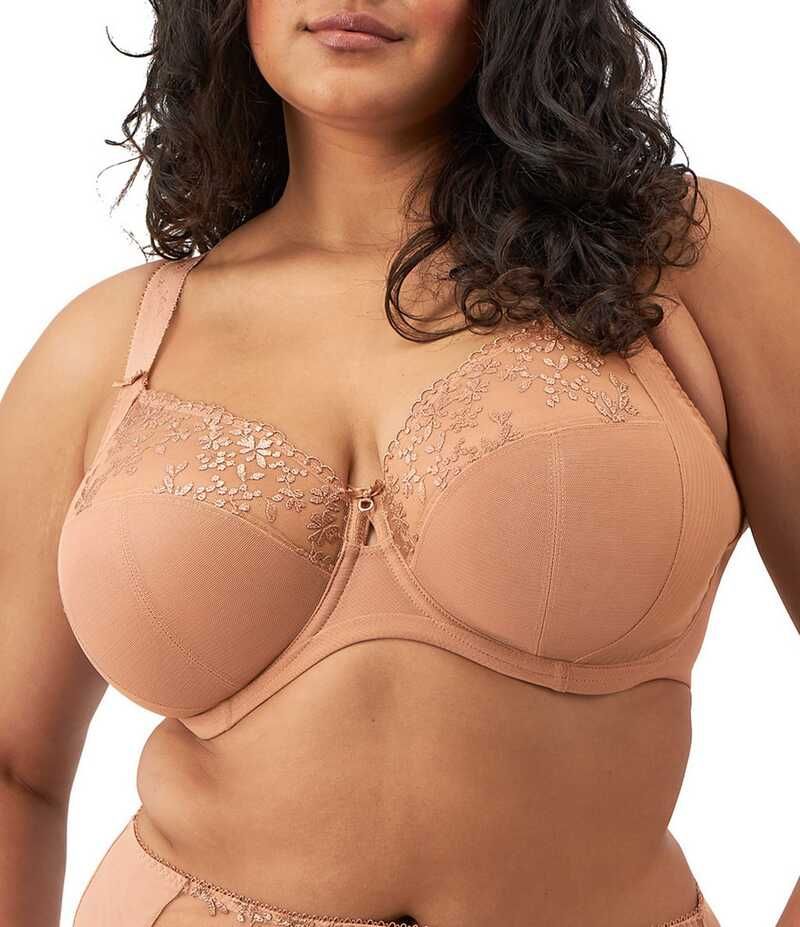 エロミ レディース アンダーウェア ブラジャー Elomi Zarla Cut Sewn Stretch Banded Back Smoothing Bra Caf Au Lait