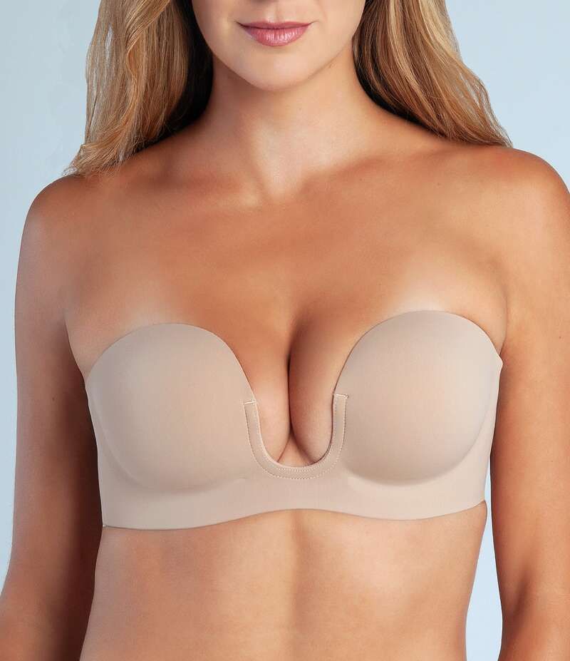 ファッションフォーム レディース アンダーウェア ブラジャー 背中開き ストラップレス Fashion Forms Voluptuous Large Busted UPlunge Backless Strapless Bra Nude