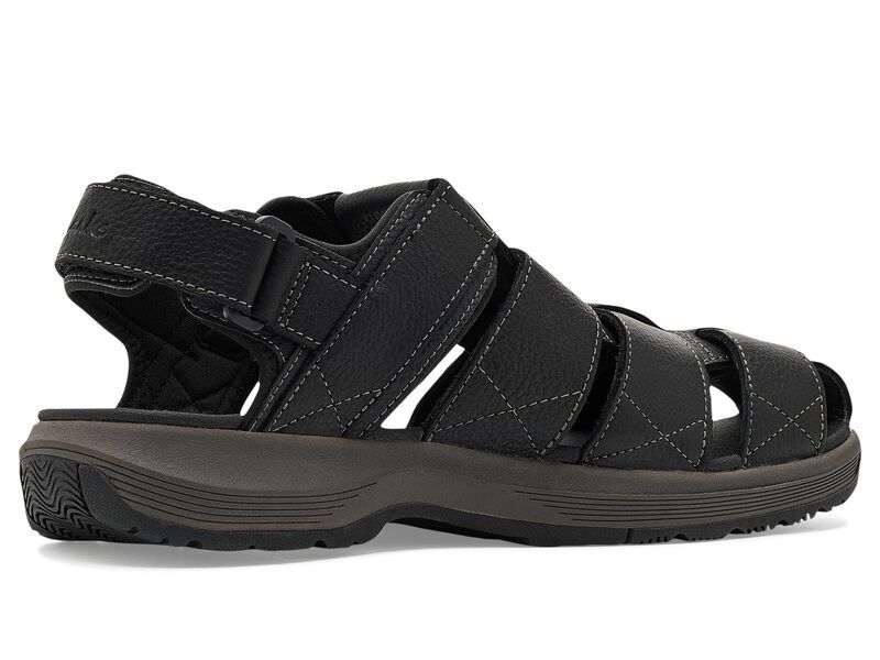 クラークス メンズ シューズ サンダル Clarks Guideview Cove Black Leather ブラック