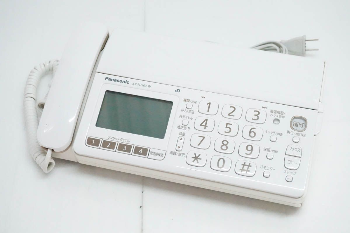 【中古】Panasonicパナソニック 普通紙ファックス おたっくす KX-PD303 親機のみ