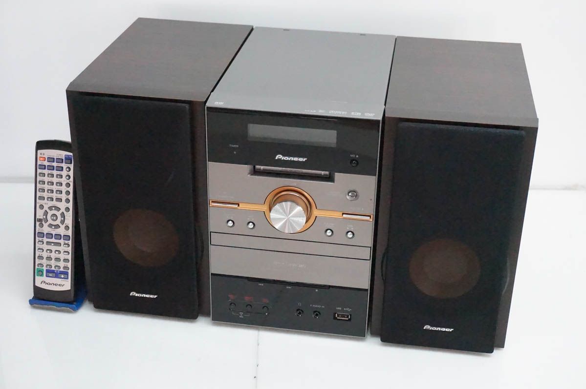 【中古】Pioneerパイオニア DVD/MDミニコンポーネントシステム DVD／CD／MD MDLP対応 X-MF7DV MDコンポ