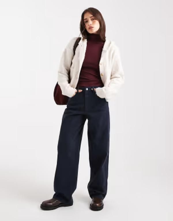 ミスセルフフリッジ レディース ボトムス デニムパンツ ジーンズ Misselfridge femme baggy jeans wash part of a set NAVY ネイビー