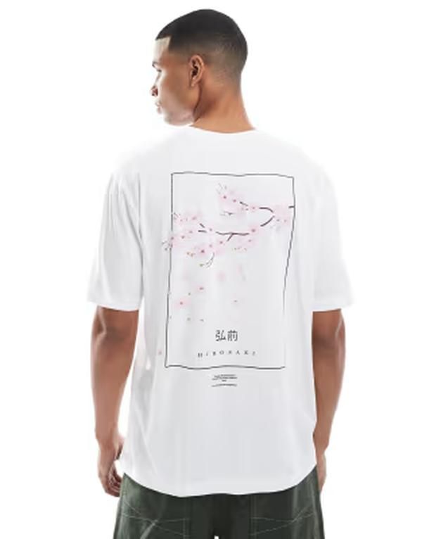 オンリーアンドサンズ メンズ トップス Tシャツ オーバーサイズフィット プリント ONLY SONS oversized fitshirt withirosaki back print White ホワイト