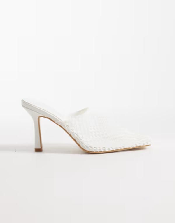 パブリックデザイア レディース シューズ サンダル メッシュ ヒール Public Desire Ada mesheeled mules WHITE ホワイト