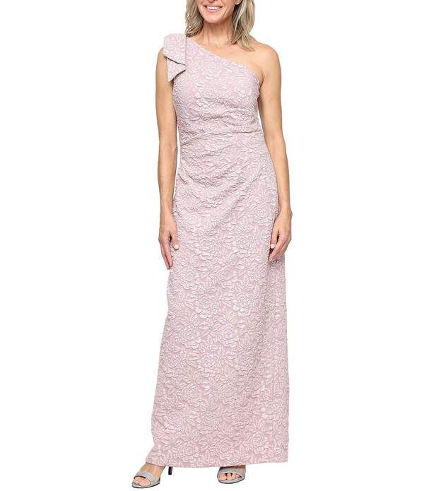 アレックスイブニングス レディース トップス ワンピース プチ Alex Evenings Petite Sizembossed Jacquard One Shoulder Column Dress Blush ブラッシュ