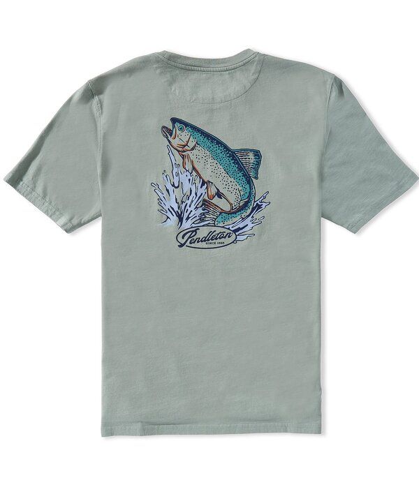 ペンドルトン メンズ トップス シャツ グラフィック Pendleton Deschutesalmon Graphic Short Sleeve TShirt Sage GreenBlue ブルー