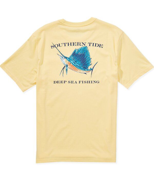 サウザーンタイド メンズ トップス シャツ Southern Tide Sailfish Deep Sea Fishing Short Sleeve TShirt Pineapple