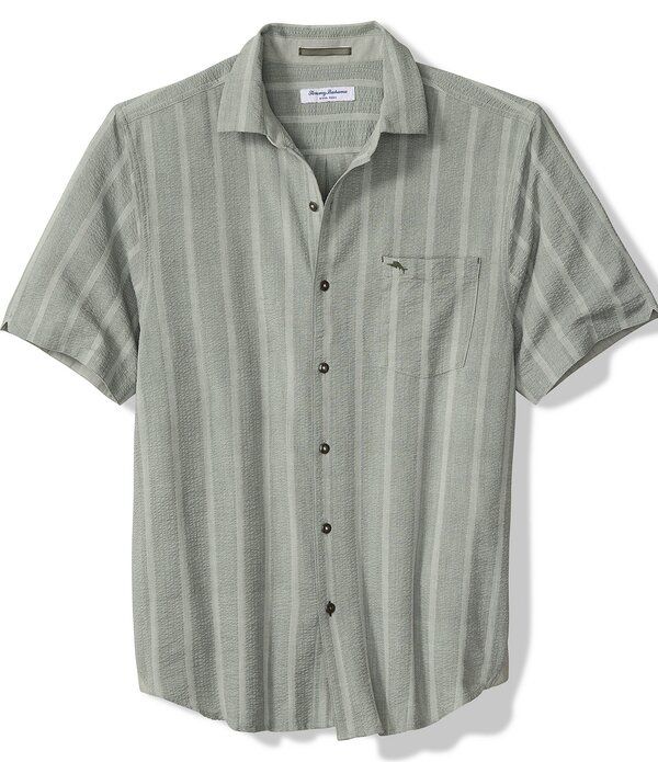 トッミーバハマ メンズ トップス シャツ トール Tommy Bahama Big Tall Nova Waveritcal Stripe Short Sleeve Button Front Woven Shirt Palmoss ストライプ