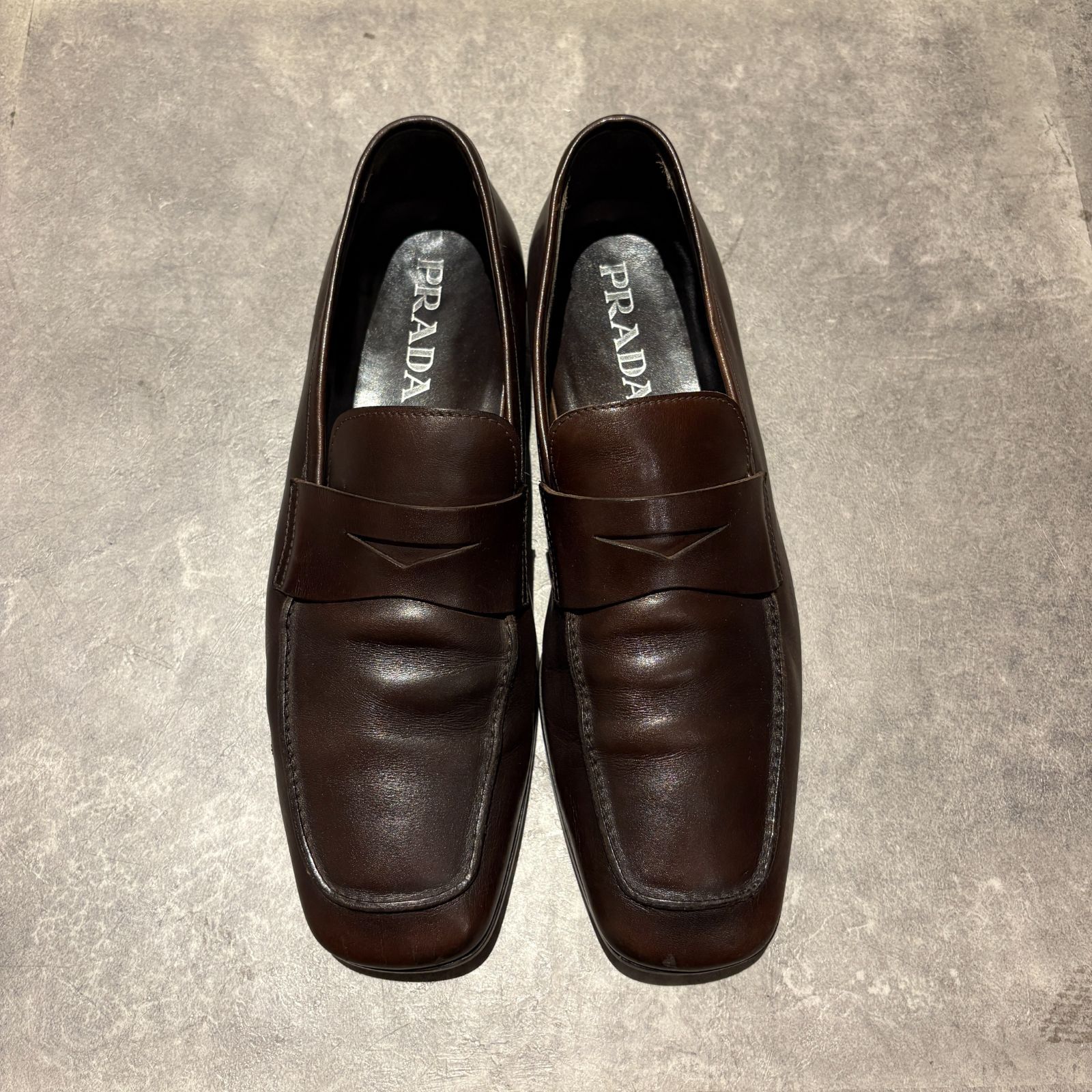 PRADA コインローファー ブラウン(25.5cm~26cm相当) - メルカリ