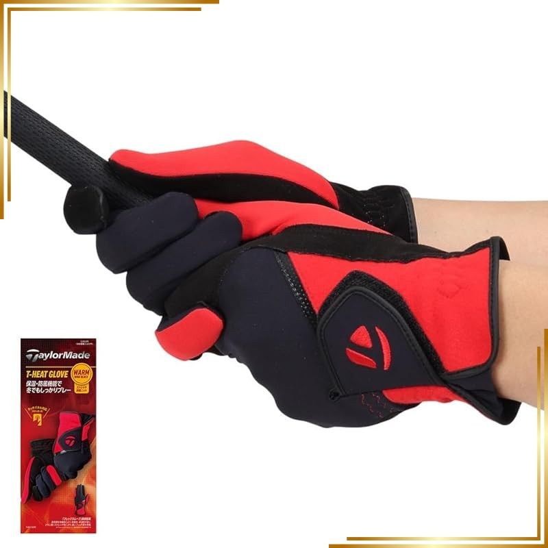 【新品】 テーラーメイド(TAYLOR MADE) T-ヒート グローブ ブラック 23-24cm(M) メンズ ゴルフ用グローブ TL608 25FW 0