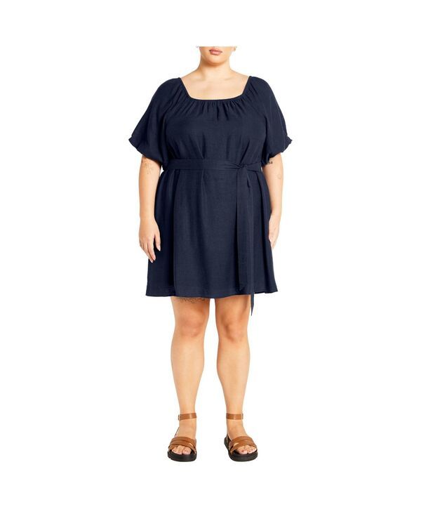 シティーシック レディース トップス ワンピース ミニ CITY CHIC Womens Uptown Mini Dress Navy ネイビー