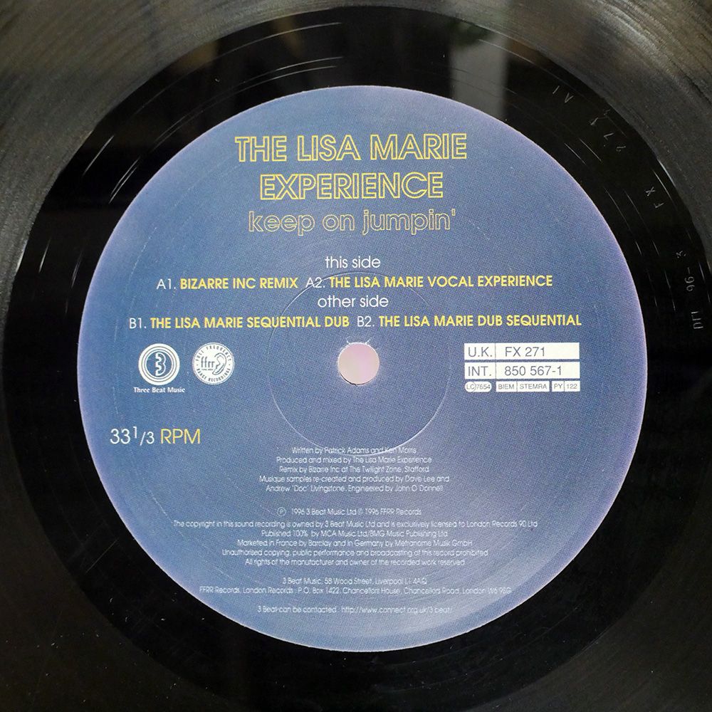 イタリア盤 LISA MARIE EXPERIENCE/KEEP ON JUMPIN'/FFRR 8505671 12