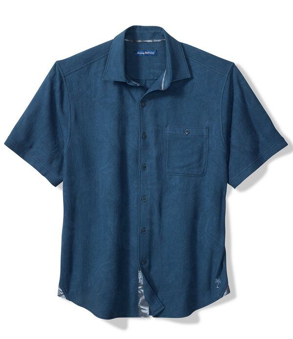 トッミーバハマ メンズ トップス シャツ トール Tommy Bahama Big Tall Breeze Island Short Sleeve Woven Shirt Bering Blue ブルー