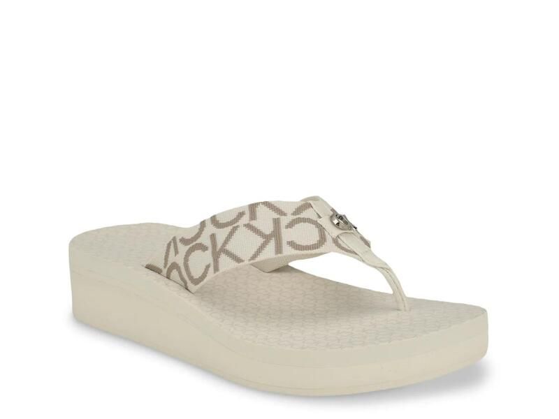 カルバンクライン レディース シューズ サンダル Calvin KleinMeena Wedge Sandal Ivory アイボリー