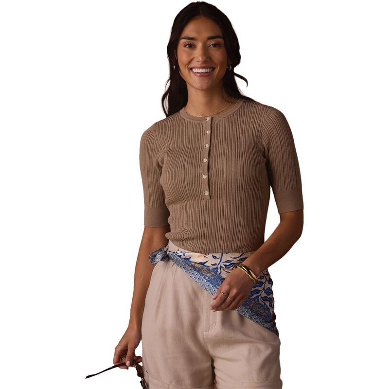 ノーマルブランド レディース トップス Tシャツ セーター The Normal Brand Coco Henley Sweater Womens Taupe トープ
