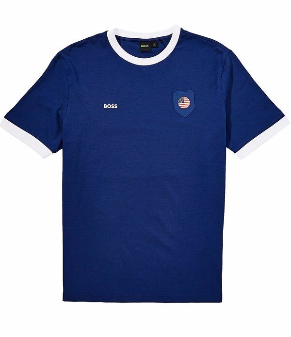 ヒューゴボス メンズ トップス シャツ Hugo Boss Lux WC 2026 Short Sleeve TShirt USA Navy ネイビー
