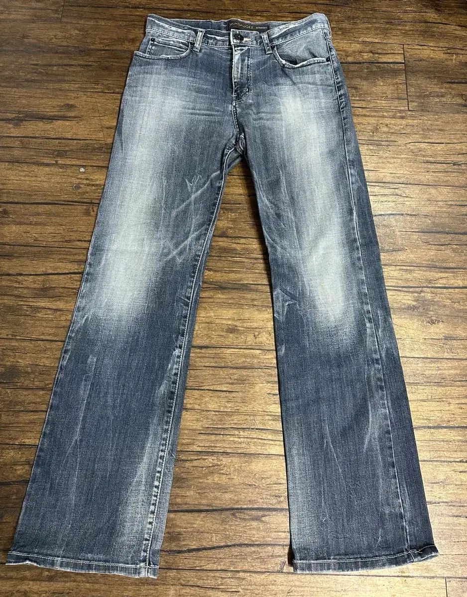 Y2K ジャンバン ストレート ウォッシュ デニム パンツ 32 セミフレア セミブーツカット