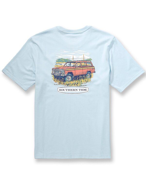 サウザーンタイド メンズ トップス シャツ グラフィック Southern Tide Marsh Wagon Short Sleeve Graphic TShirt Clear Day Blue ブルー