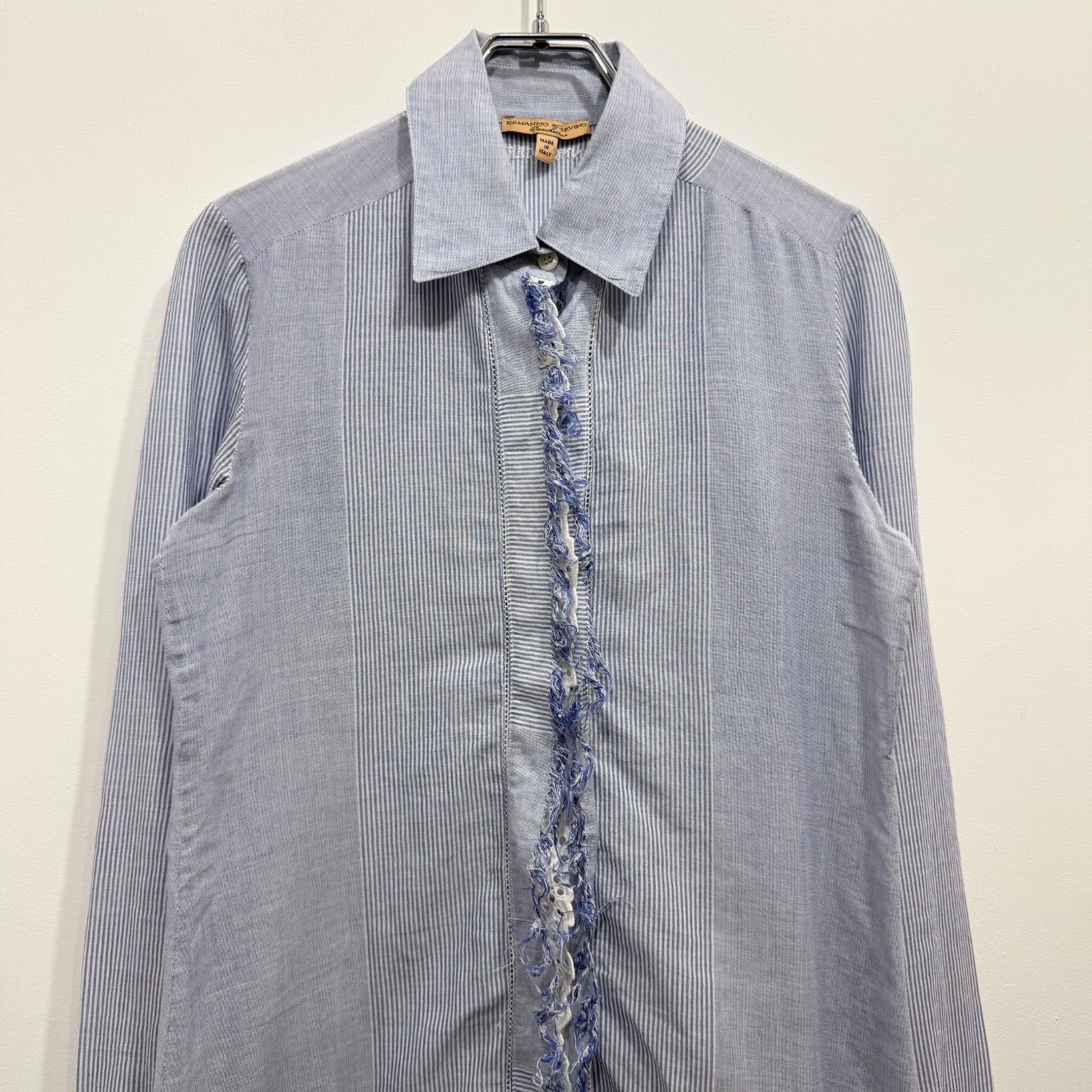 取引中【ERMANNO SCERVINO】エルマンノ・シェルヴィーノ フリンジ Ermanno Scervino エルマンノ・シェルヴィーノ 長袖シャツ サックス
