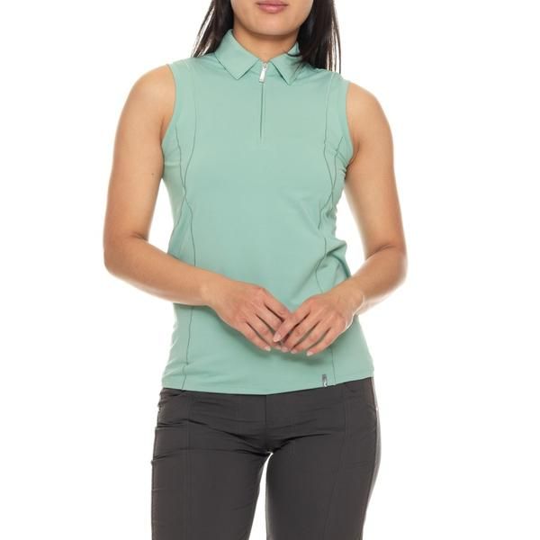 ケージェイユーエス レディース トップス シャツ ノースリーブ KJUS Emma Polo Shirt UPF 50 Zip Neck Sleeveless Mineral