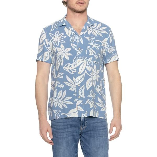 ファレティ メンズ トップス シャツ Faherty Surfrider Camp Shirt Short Sleeve Sky Floral