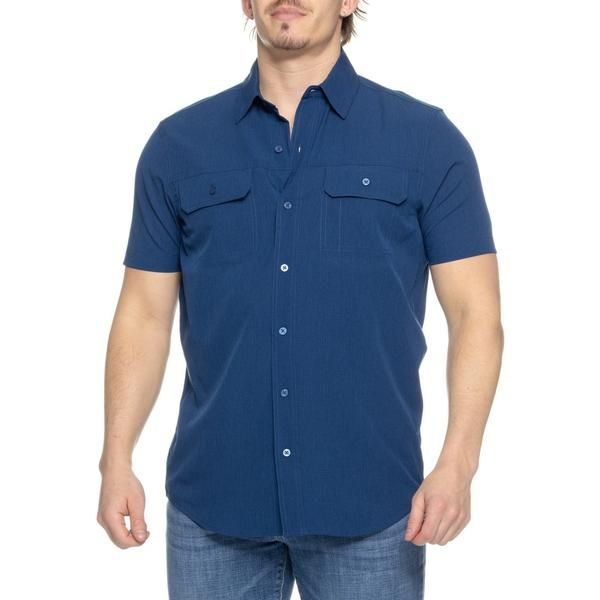 ランズエンド メンズ トップス シャツ Lands End HighPerformance Shirt Short Sleevestate Blue ブルー