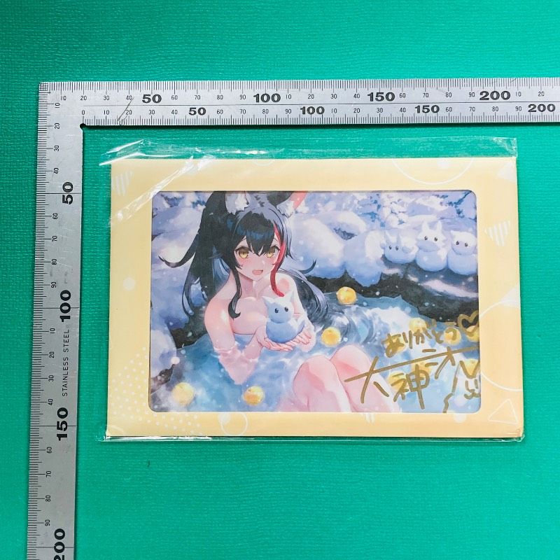 大神ミオ直筆サイン入り ポストカード 直筆サイン&箔押し複製メッセージ ホロライブプロダクション|大神ミオ ホロライブ活動二周年記念 カード・フォト・ブロマイド