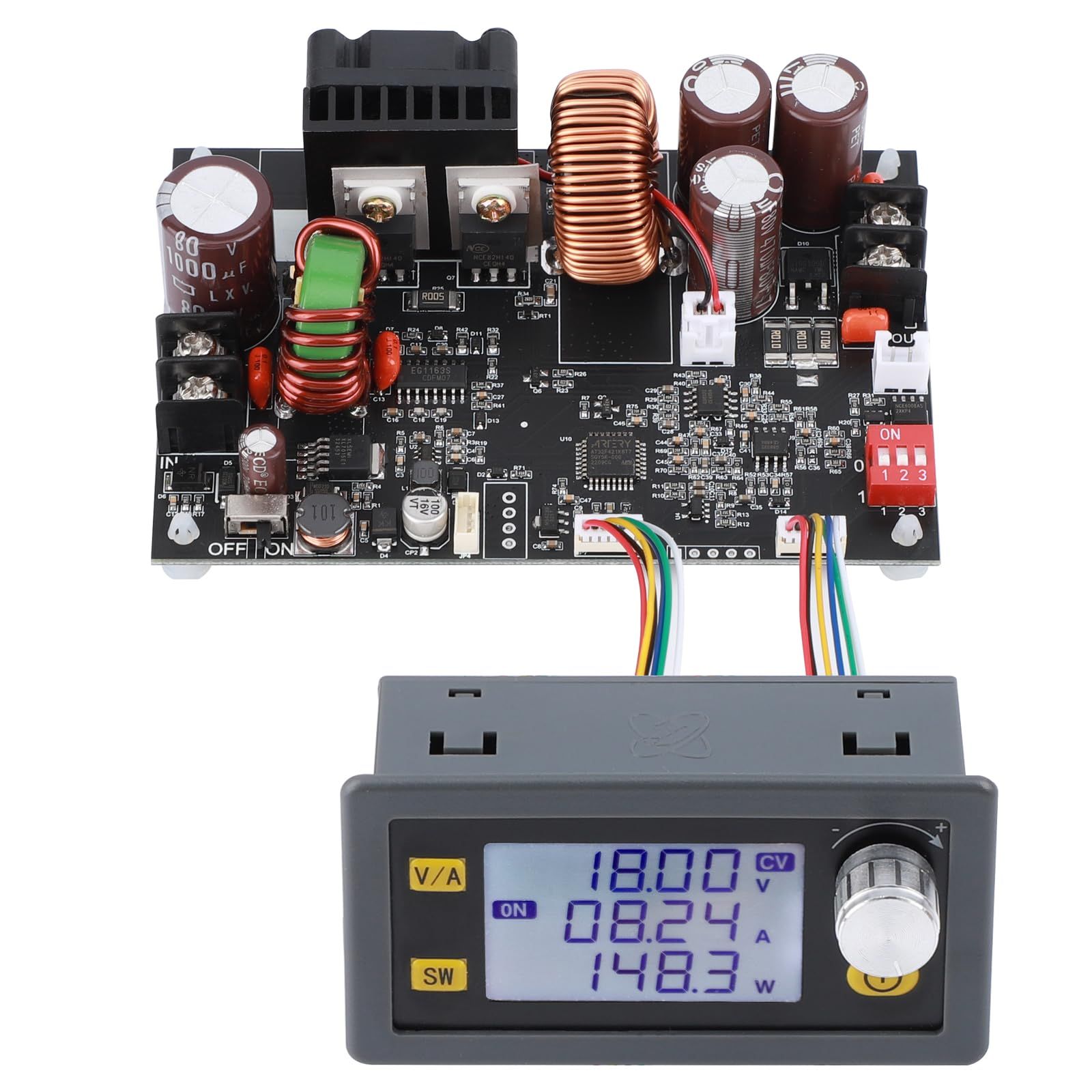 DROK 降圧コンバーター DC-DC 6-70Vから0-60V 10A 600W 電圧レギュレータ デジタル電圧計電流計付き デジタル制御電圧 レギュレータ 調整可能 降圧電源ボード 電源モジュール 定電圧/電流 マルチメーター付きkk 50513299