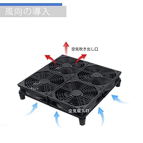 GDSTIME 4x120mm x 25mm 24cm 4連 12V 冷却ファン換気扇 、レシーバーアンプ用DVRプレイステーションXboxコンポーネントラップトップ PC冷却ファンkk 69d0dd83