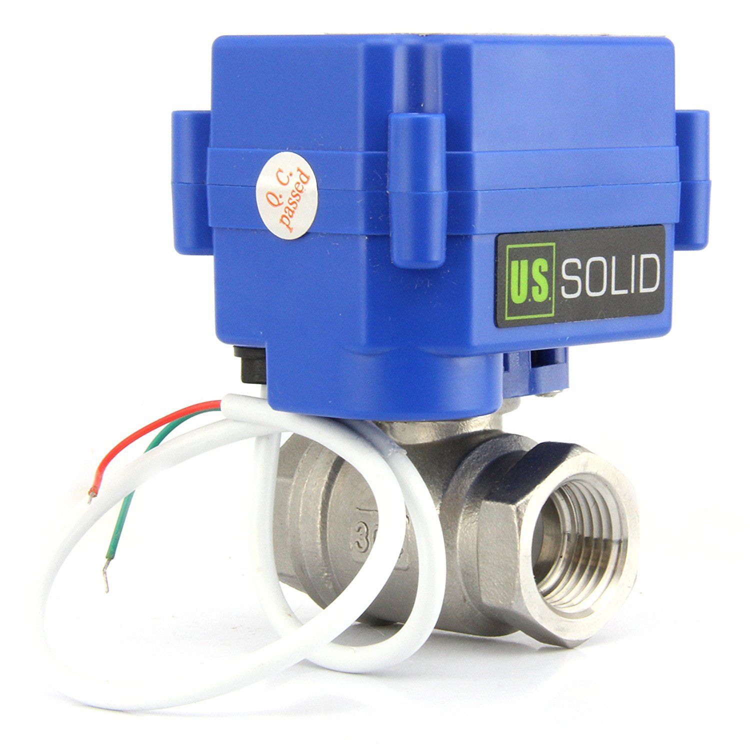 U.S. Solid 電動ボールバルブ 85-265V AC 電気ボール弁、2線自動復帰、レデューストボア、ノーマルクローズ (ステンレス鋼, 飲料水に適用, Gタイプの内ネジ, 3/4”, DN20)kk 99c15652
