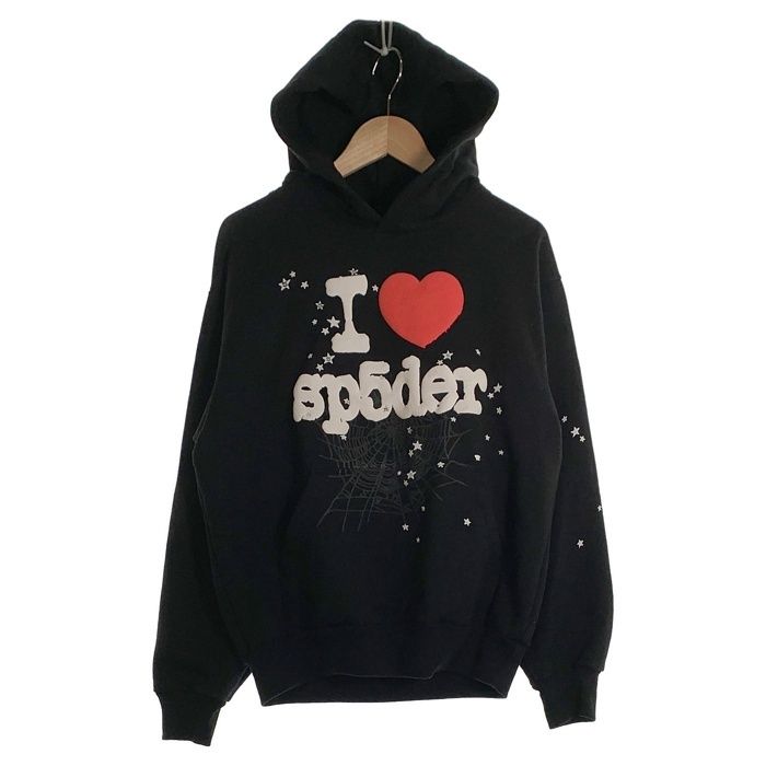 Sp5der スパイダー プルオーバー フーディー パーカー ブラック Size S