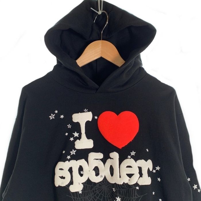 Sp5der スパイダー プルオーバー フーディー パーカー ブラック Size S