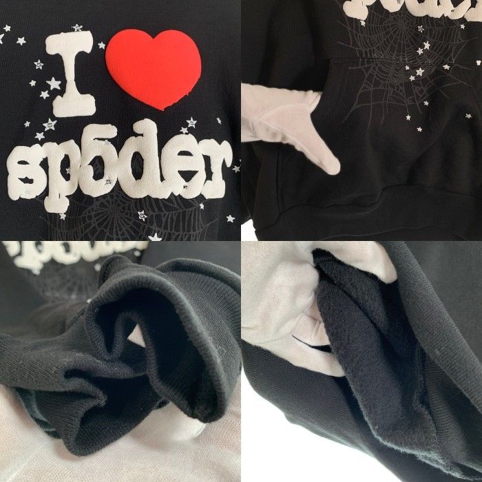 Sp5der スパイダー プルオーバー フーディー パーカー ブラック Size S