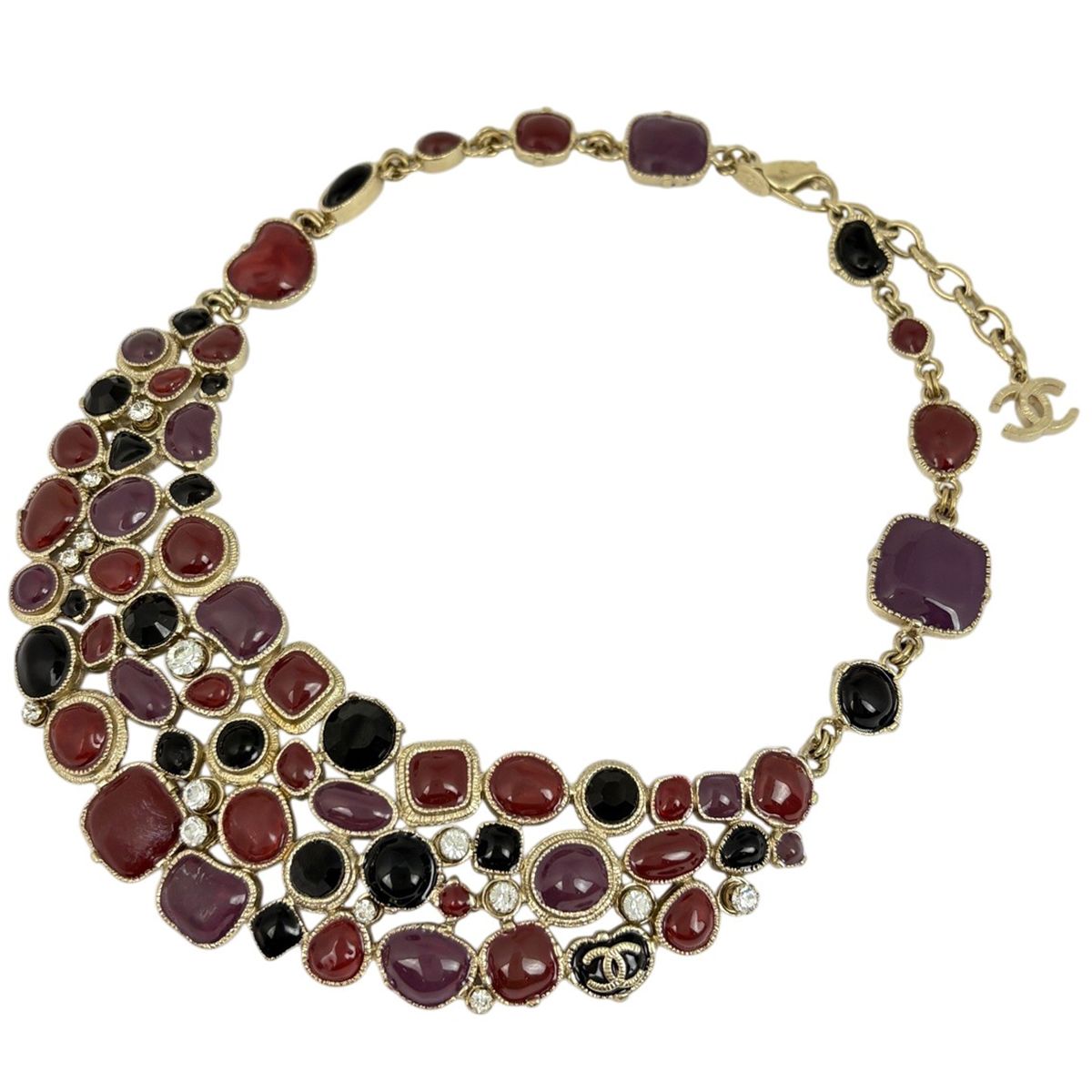 シャネル CHANEL ココマーク カラーストーン ネックレス GP ライン