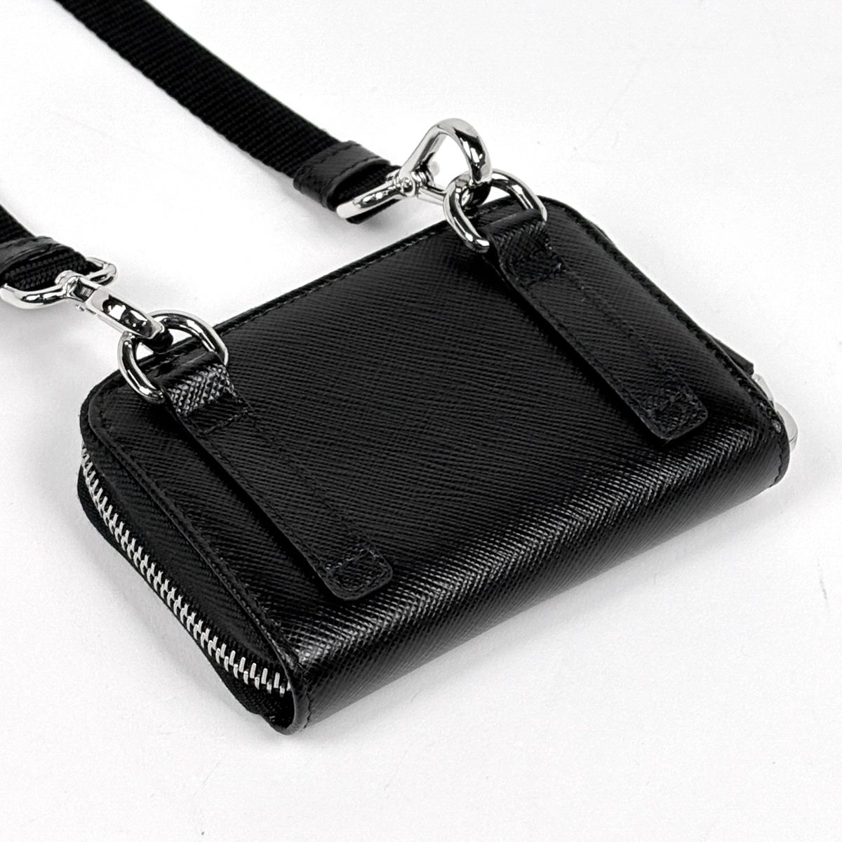 プラダ PRADA ロゴプレート ラウンドファスナー コインケース 2WAY