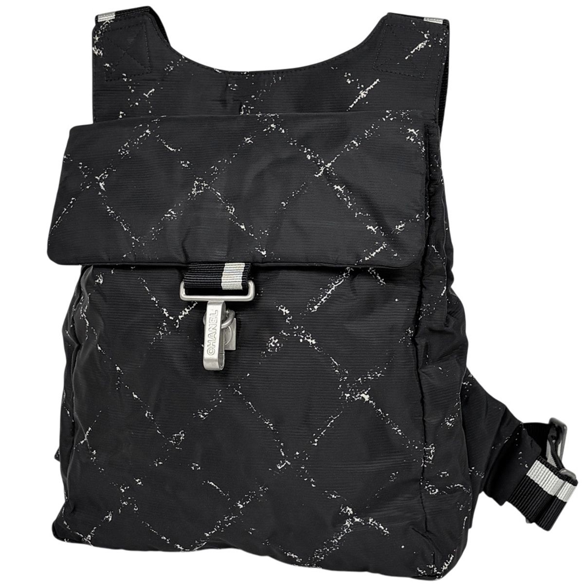 シャネル CHANEL 旧 トラベルライン リュックサック ナイロン ブラック レディース 【中古】