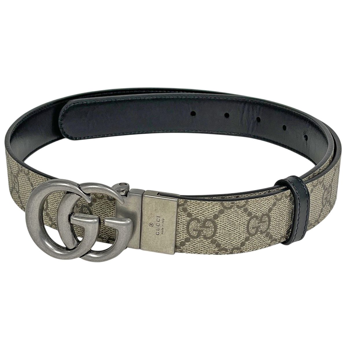 グッチ GUCCI GGマーモント リバーシブル ベルト ダブルG コーティング