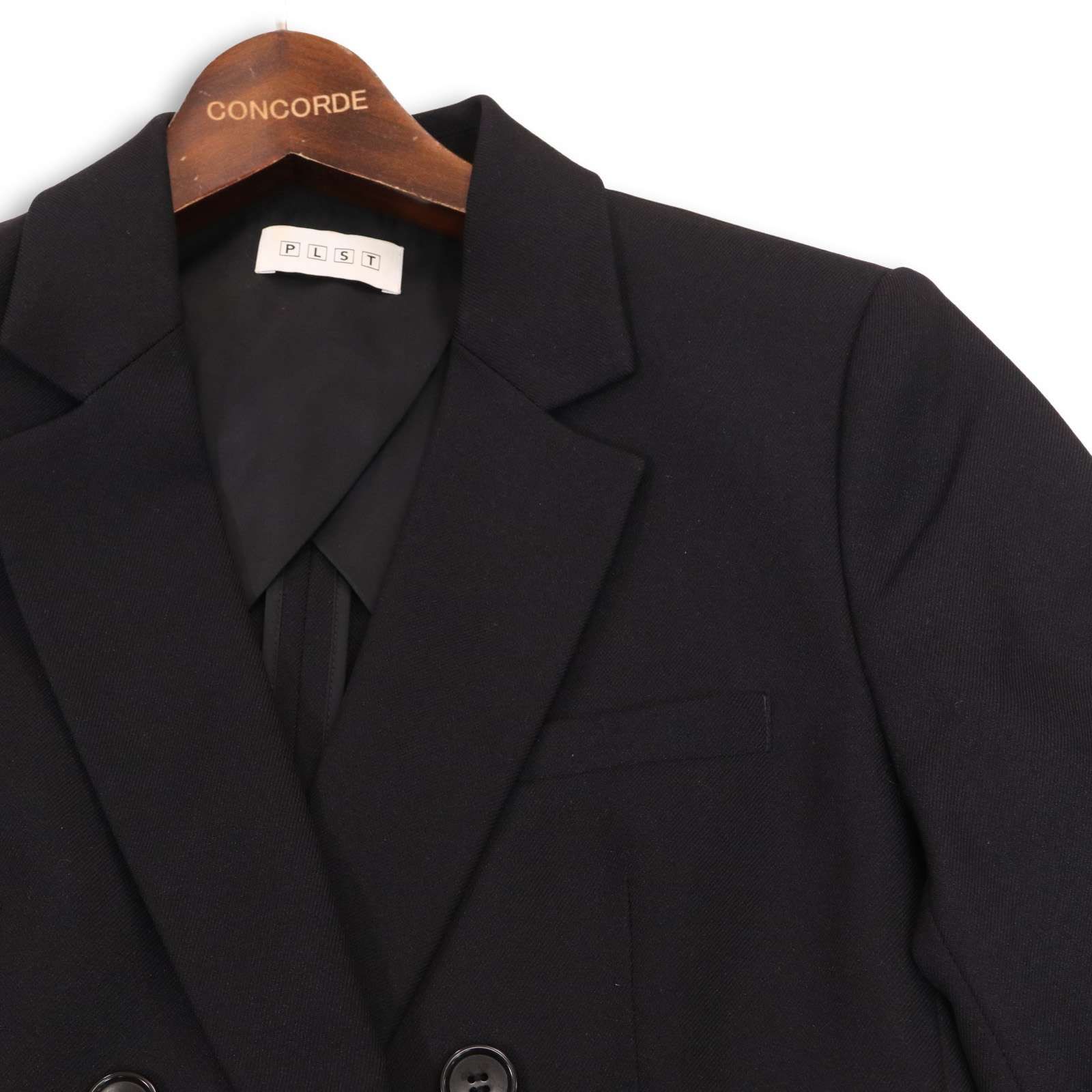 PLST プラステ 通年☆アンコン ダブル ジャケット Sz.L レディース 黒
