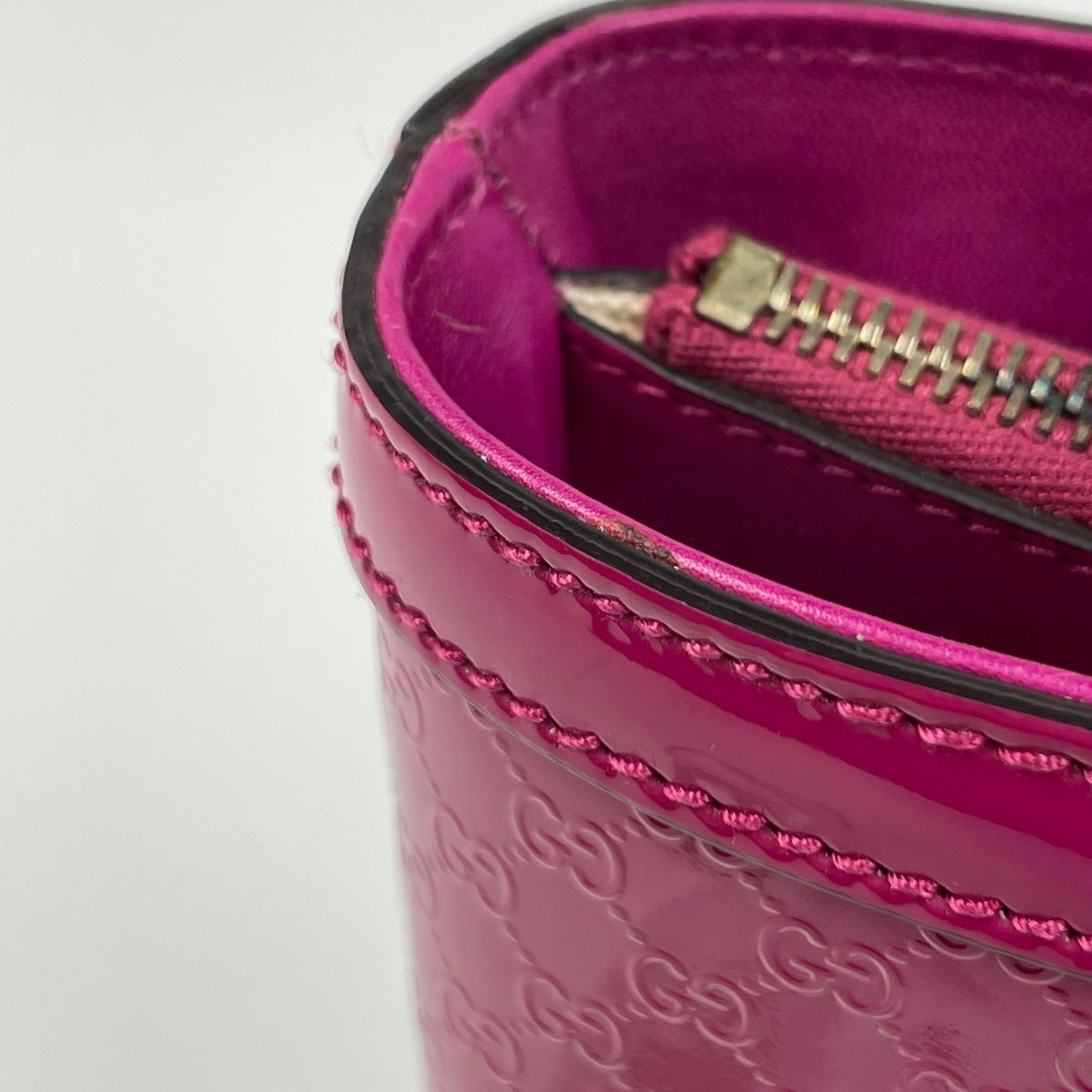 グッチ GUCCI マイクログッチ トートバッグ エナメル パテントレザー