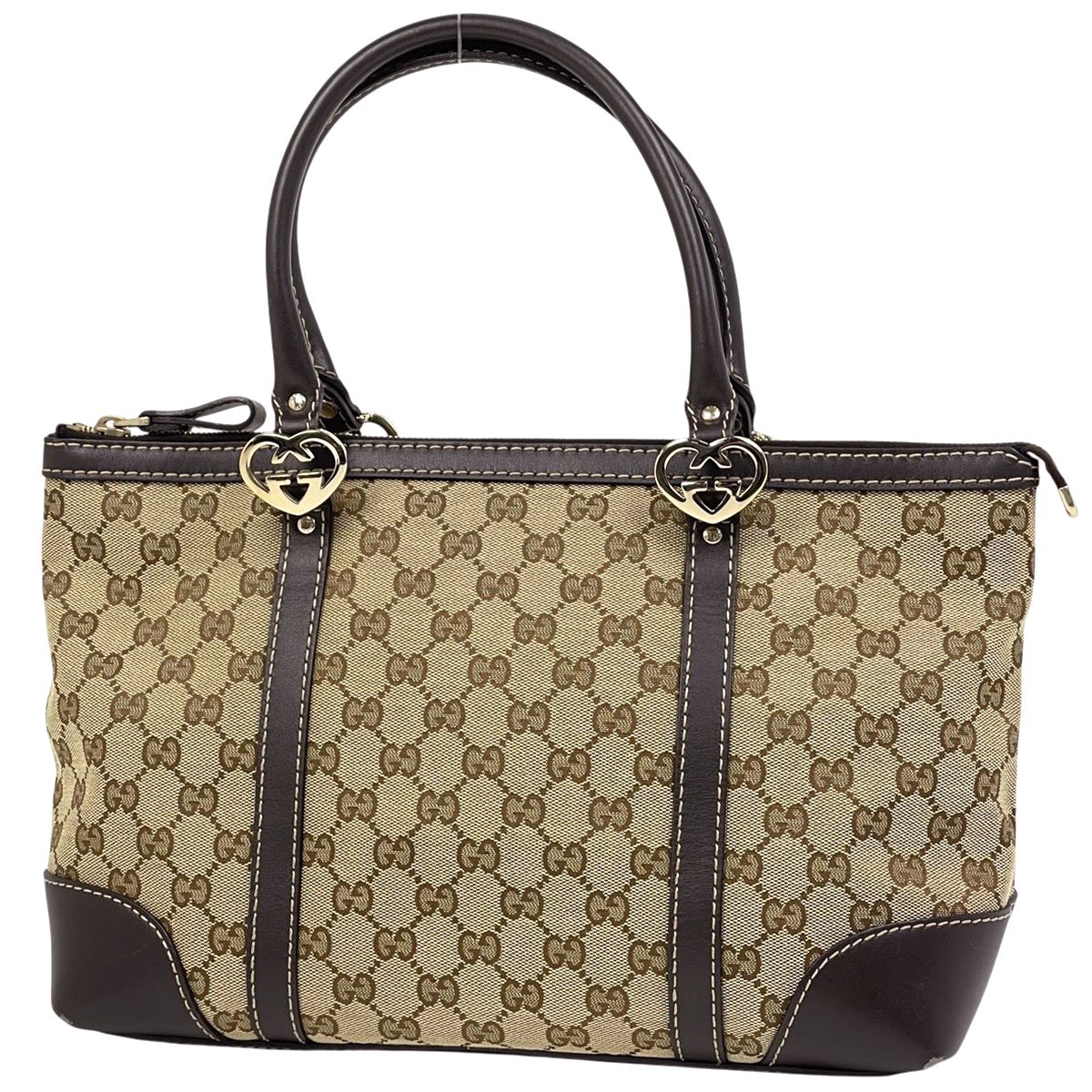 グッチ GUCCI GG柄 ラブリー トートバッグ GGキャンバス ベージュ ブラウン 257069 レディース 【中古】