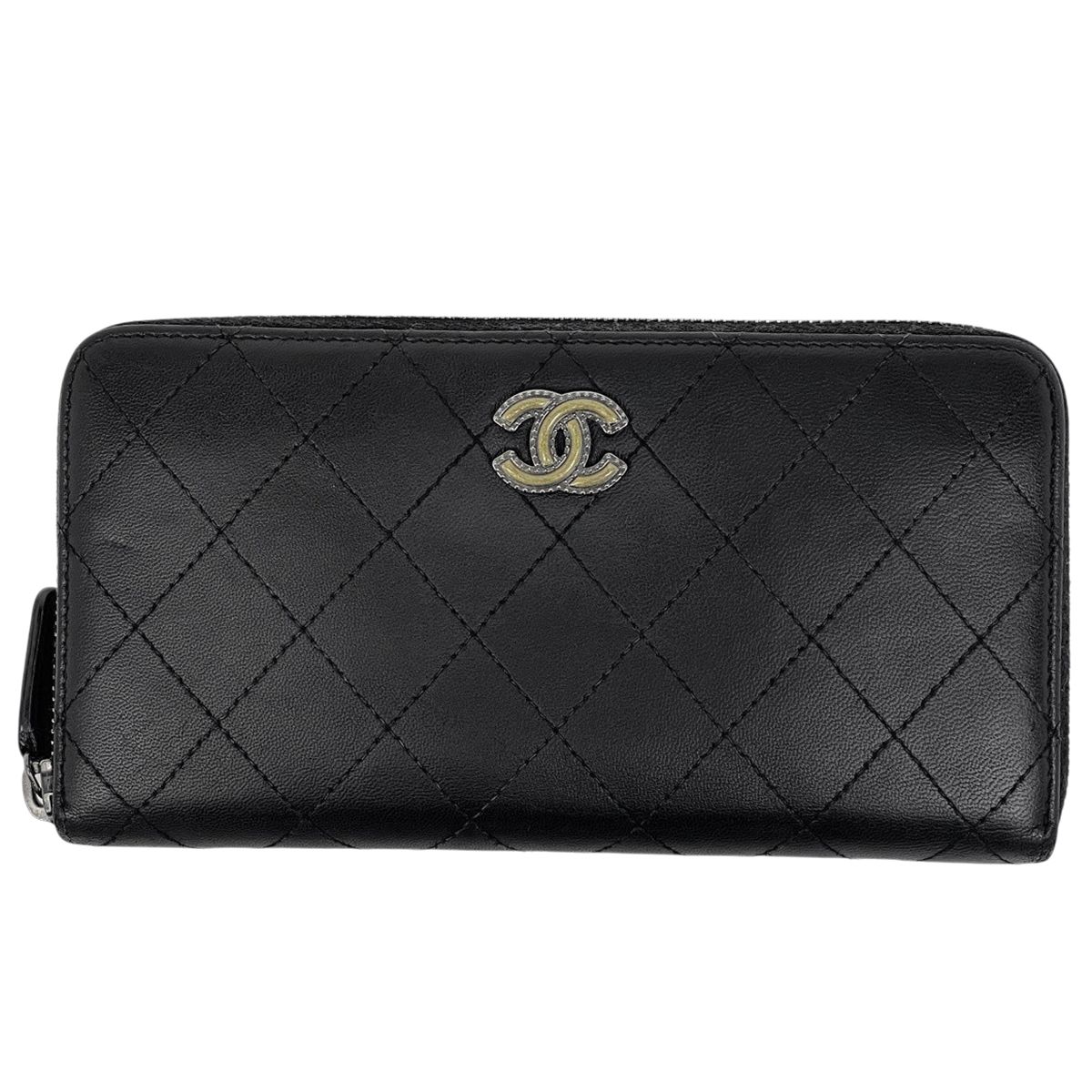 シャネル CHANEL ココマーク ラウンドファスナー 長財布 マトラッセ