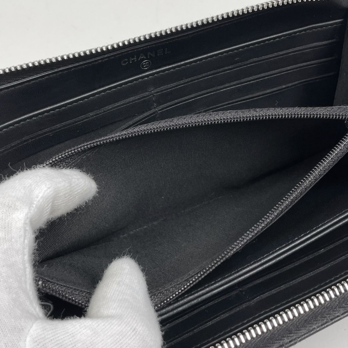 シャネル CHANEL ココマーク ラウンドファスナー 長財布 マトラッセ
