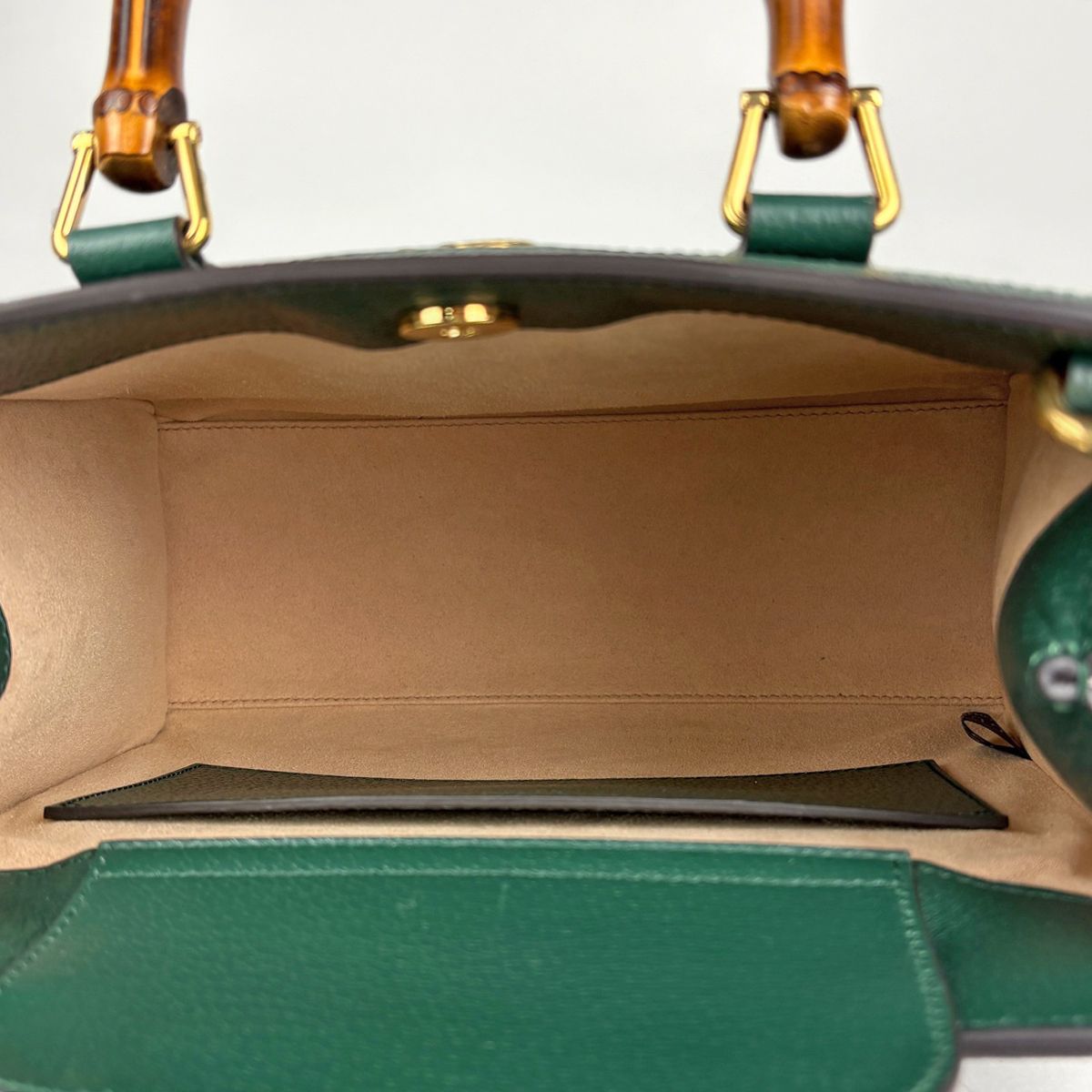 グッチ GUCCI ダイアナ トートバッグ バンブー 2WAY レザー グリーン 
